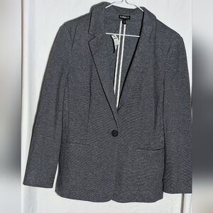 NWT Express Women's Gray‎ Cotton Blend One-Button Single-Breasted Blazer | Sz M